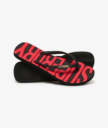 Superdry Women's Core Logo Flip Flops Black Size: 3-4