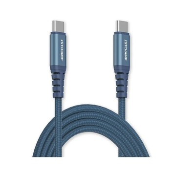 Type C公 - C公 First Champion 雙TypeC 100W 快充線 USB-C to USB-C PD 快速充電 數據線 1.2M - 藍色