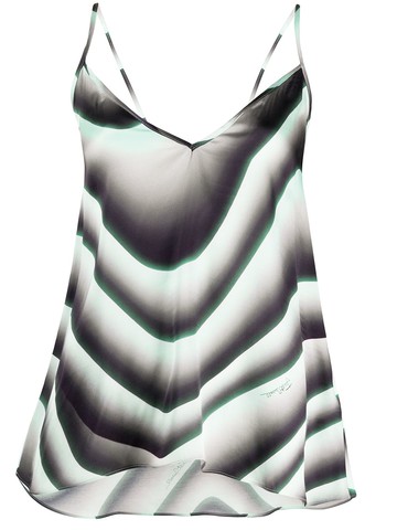 Just Cavalli - wave print asymmetric top - women - Viscose - 40 - Green