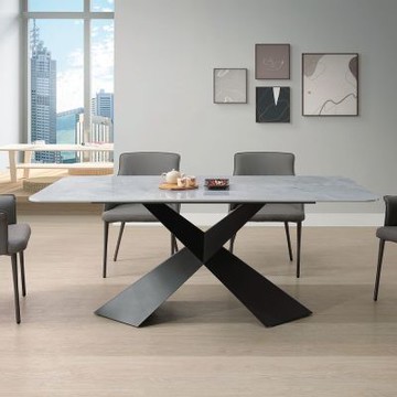 Boden-安德亞5.3尺工業風造型岩板餐桌/長桌/會議桌-160x91x75cm