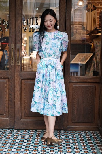 Vintage dress美國制印花連衣裙古著