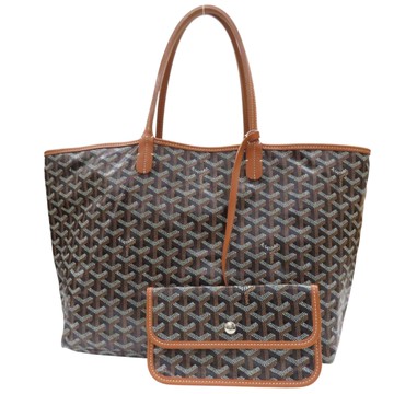 【二手名牌BRAND OFF】GOYARD 高雅德 棕色 塗層帆布 SaintLouis PM 托特包