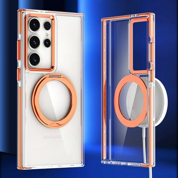 三星雙色祺彩旋轉支架適用Galaxy S25 Ultra防摔手機殼新款保護套Galaxy S24 Ultra簡約保護套