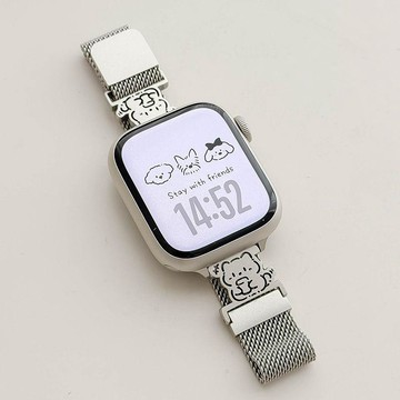 臺灣出貨🎊適用於Applewatch錶帶iwatch11金屬磁吸蘋果手錶米蘭尼斯高級星光大減價🎁