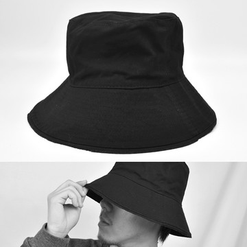 漁夫帽 無印感全素面刷破帽沿NHD28