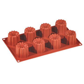 pavoni ITALIA 八連可麗露矽膠模 PV.FR032 耐溫40~+230°C 義大利製  紅色  1個