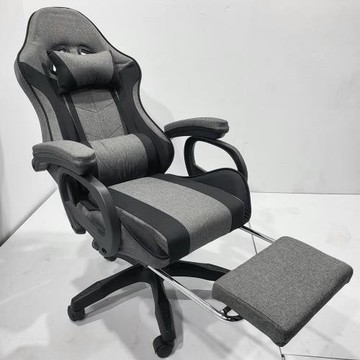 【HC】高品質布藝電競椅(加厚坐墊9公分/半躺鎖定/高度可調/360度旋轉/防刮滑輪/電腦椅 辦公椅 賽車椅