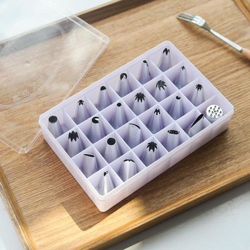 裱花嘴套烘焙不銹鋼蛋糕裱花袋嬰兒寶寶溶豆輔食曲奇餅干全套24頭