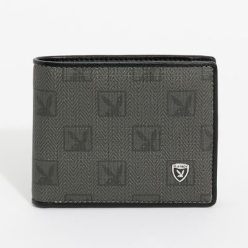 PLAYBOY - 三折短夾  Debonair系列 - 灰色