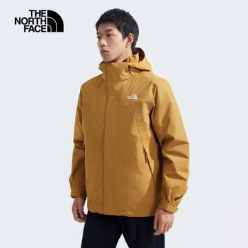 The North Face 官方旗艦 北面男款棕色防水透氣保暖連帽羽絨內裡三合一外套｜81QS173