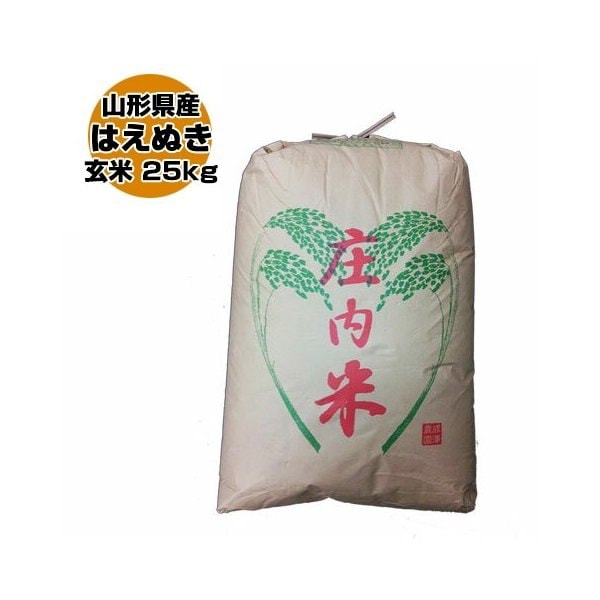 令和5年 山形県産 特別栽培米 はえぬき 玄米 25kg(5kg5)（送料無料）