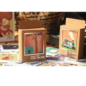 現貨《文具用品C1G』小張5.7*7cm 留言卡 歡樂生活 復古國旗 ♥ Lomo迷你盒裝小卡片 ♥ 卡片 留言 創意
