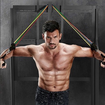 拉力繩 家用健身彈力繩 擴胸訓練健身器材 男女鍛煉器材 組合拉力繩套裝 健身套裝 多功能健身彈力繩 彈力繩 一字拉力繩