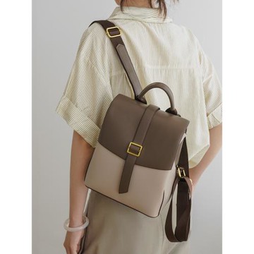 小眾設計撞色高質感雙肩包女2025時尚新款韓版女包通勤旅行小背包