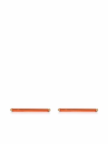BEATRIZ PALACIOS - Neon Orange short earrings - women - glass/Gold Plated Silver - One Size
