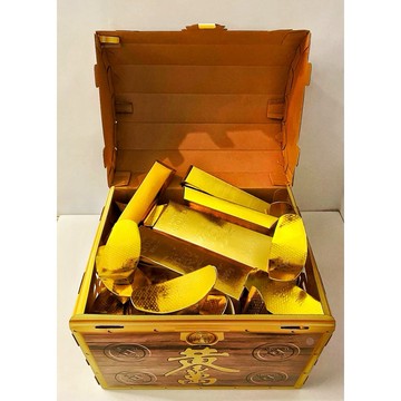 【千祥紙紮】台製紙紮財寶箱 黃金萬兩 祖先箱 紙紮