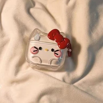Kitty耳機殼🎀 立體蝴蝶結凱蒂貓適用airpodspro2/3保護套藍牙耳機蘋果耳機殼4代