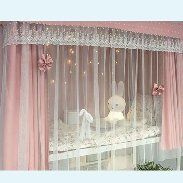 宿舍寢室上下床睡簾遮擋簾 公主風加厚床簾宿舍上鋪寢室大學生上下鋪簾子圍簾窗簾遮擋布