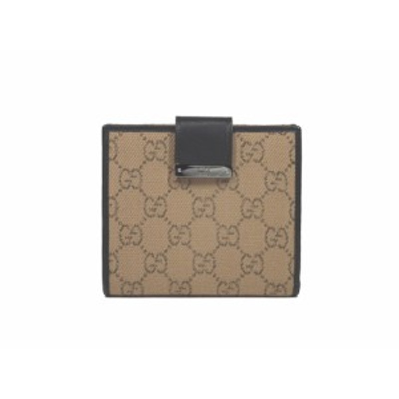 無料発送無料発送✨極美品✨GUCCI GGキャンバス 二つ折り財布 150413