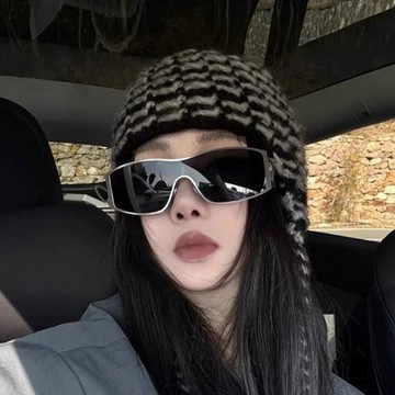 歐美金屬連體長方形時髦高級感氣質墨鏡女款潮防風護目鏡騎行鏡男