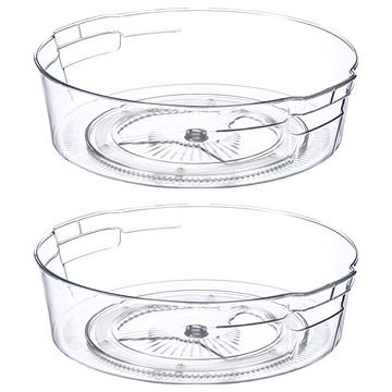 360度旋轉多功能收納架 PET材質 414g 兩側提手  透明  2個