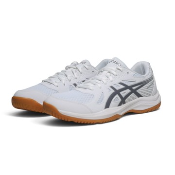 ASICS 排球鞋 UPCOURT 6 白灰 膠底 室內 羽排鞋 男 1071A118100