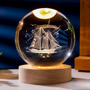 【Full house 幸福時光屋】(預購)  帆船/宇宙小夜燈/USB燈座/發光水晶球小夜燈-耶誕節！畢業季-/畢業禮物