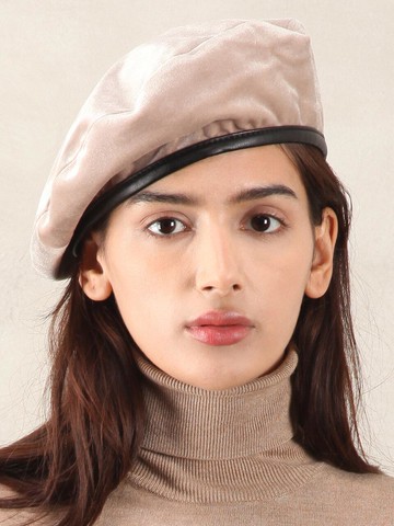 White Sands Velvet Metal-embellished Beret hat
