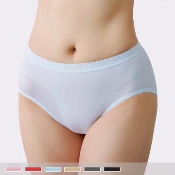 台灣製【涼感紗】簡約素面 輕薄透氣 中高腰內褲 602