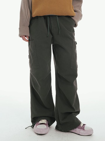 Unvesno (UN) 多口袋水洗抽繩工裝降落傘褲加厚保暖  TR-3172