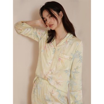 薄款長袖長褲睡衣秋季女款可外穿兩件套休閑寬松短袖家居服套裝夏