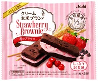 Brownie 70g of cream brown rice bran strawberries