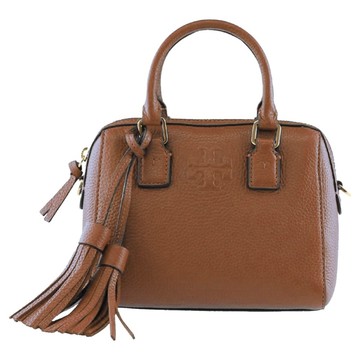 TORY BURCH 素面皮革兩用包  20 x 15.5 x 9.5cm  焦糖色