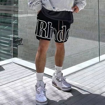 【台灣出貨】RHUDE夏季美式短褲男薄款健身街頭高街寬鬆速幹運動訓練籃球褲潮
