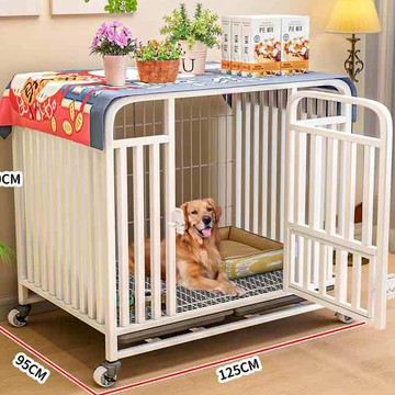寵物狗籠子 寵物籠 狗狗籠子 鐵籠 中型大型犬狗籠 家用室內分離帶廁所 邊牧金毛比熊小型狗籠窩w