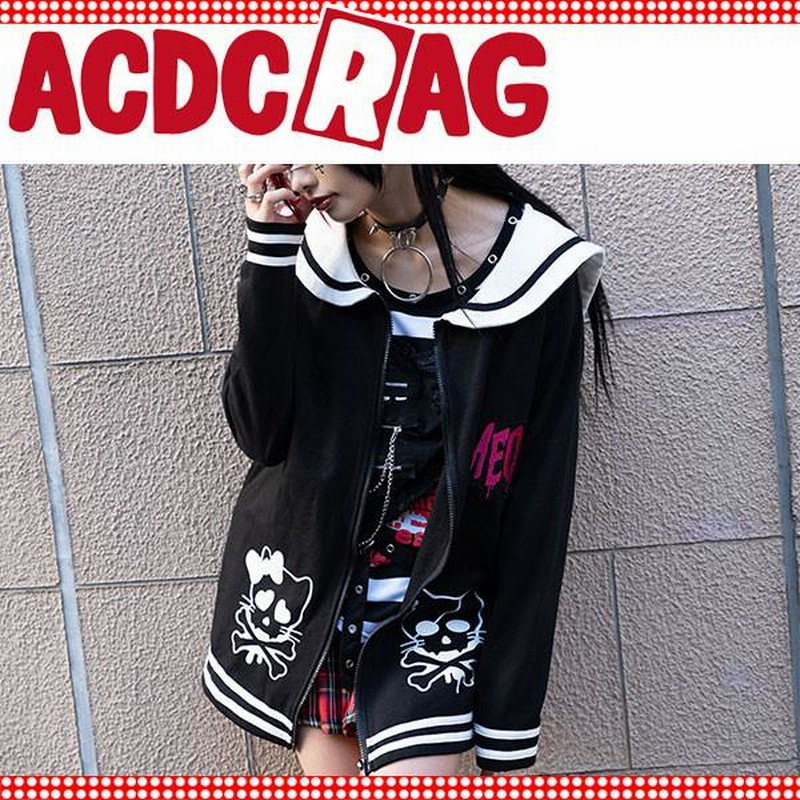 maxicimam ネコミミセーラーにゃんこパーカー (black×red) ACDC RAG エーシーディーシーラグ セーラーミャオパーカー 猫耳