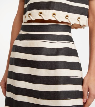 Zimmermann Rebellion striped linen midi skirt