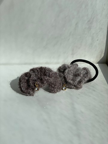 手工編織 繽紛木耳髮圈-提拉米蘇