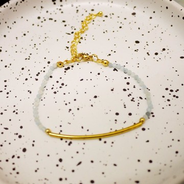 Aquamarinl 天然海藍寶細緻 手鍊