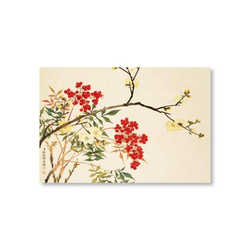 【 明信片 】沈振麟・十二月花神 臘梅南天竺