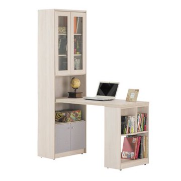 文創集 愛米利雙色4尺四門書桌櫃組合-120x57x192cm免組