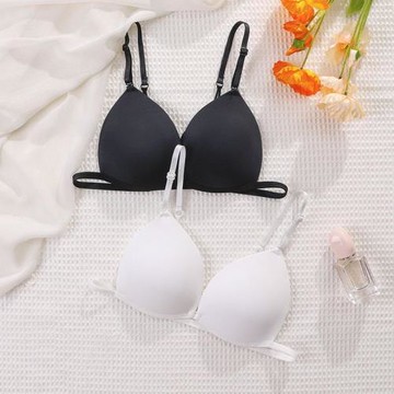 清倉細肩帶美背前扣內衣女薄款小胸聚攏無鋼圈法式三角杯無痕文胸