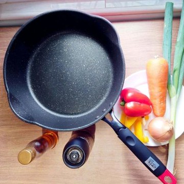 極深型鑽石塗層不沾雙導流口炒鍋 28cm IH對應(不挑爐具 湯鍋 萬用鍋)