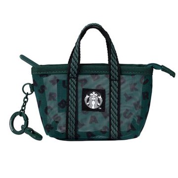 星巴克 綠色品牌網布零錢包