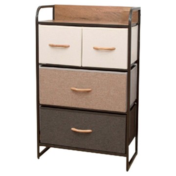 YOUFONE 日式古典風拚色麻布多樣式3層式抽屜收納/衣物櫃  A款  58cm  4層