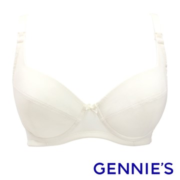 Gennies奇妮 簡雅素面哺乳內衣(米白GZ03)