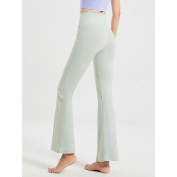 胖mm大碼彈力顯瘦高腰提臀女外穿微喇速干瑜伽健身跑步運動喇叭褲