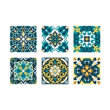 ins歐風花磚壁貼系列 花磚壁貼6片組 20x20cm A款  20 x 20cm  A13  1組