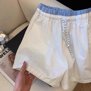 夏季熱褲 女 三分褲 三分褲女外穿高腰休閒短褲夏季新款小個子簡約顯瘦百搭闊腿熱褲子0716