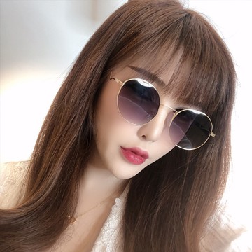 caroline 新款墨鏡 附贈眼鏡盒 圓框金屬框 太陽眼鏡 73750